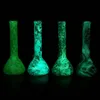 Smoking Pipes 7.5" Silicone Water Pipe Glow in dark and Printed Dab Rigs Removable Hookah Bongs