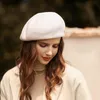 Berretti Autunno Inverno Elegante berretto di lana Donna Vintage caldo colore solido Lady Retro lana di alta qualità femminile Beanie spesso Cappelli per ragazze 221130