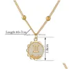 Pendant Necklaces 12 Constellation Zodiac Sign Necklace For Women Girls Pendant Chain Necklaces Classic Gold Vintage Jewelry Fashion Dhu1E