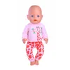 Acessórios para bonecas Pijamas de pescoço de tripulação feita à mão para 18 polegadas American Acessory Girl 43 cm Baby Born Clothes 43 Nossa geração 221130