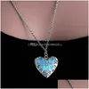 Pendant Necklaces Glow In The Dark Heart Necklace Sier Love Locket Pendants Designer Luxury Jewelry Women Drop Delivery Necklaces Dhnul