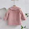 Coat Kids Girls Jacket Outwear Sweet Faux Fur Warm Plus Velvet Thicken Winter Woolen Outdoor Fleece Children s Clothes 221130