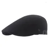 Berets Mens Adjustable Sboy Hat Cotton Women Beret Cabbie Driver Spring Summer Autumn Vintage Breathable Flat Hats BJM46