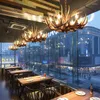 Kroonluchters modern huisdecoratie led hoorn herten hars gewei decoratie restaurant plafondlamp indoor kunst rustieke glans