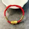 Bracelet chaîne or Pixiu cadeaux de mariage luxe 925 argent Sterling bijoux fins à la main fil rouge déclaration s