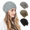 Tinta unita Adulto Autunno Inverno Slouchy Beanie Hat Berretti lavorati a maglia Donna Uomo Doppio strato Skullies Cappelli per ragazze