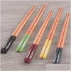 Chopsticks New Japanese Wooden Chopsticks Set 5 Pairs Of Pointed Commonly Used In Home Use And A Box 23Cm Dinner 99 J2 Drop Dhgarden Dhuwq