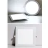 LED panel ışık gömme yuvarlak kare LED tavan downlight mutfak banyo lambası 85-265v sıcak/serin beyaz