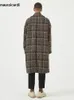 Herr ull blandar Mauroicardi Autumn Winter Loose Colorful Stylish Warm Tweed Woolen Coat Men dubbelbröst coola lyxdesignerkläder 221201