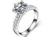 Clusterringen 14K 585 Witgoud Zes tanden uit ogende 2ct diamanten trouwring voor vrouwen Perfect Design Sieraden Vrouw