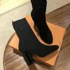 Neue nackte Stiefel Damen schwarz Martin Stiefel Paris Mode Designer Luxus echtes Leder dicke Sohle Mid Barrel