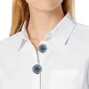 Gemelos azul completo Stystal corte francés cubierta de botón plateado gemelos para esmoquin camisas formales de negocios 17 5MM un par 221130