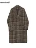 Mélanges de laine pour hommes Mauroicardi automne hiver lâche coloré élégant chaud Tweed manteau de laine hommes double boutonnage Cool luxe vêtements de créateurs 221201