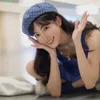 Beret Japaner Plaid Blue Hut vier Jahreszeiten Koreanische Sboy -Kappen leichte atmungsaktive Maler -Mütze für Jugendliche Frauenhüte