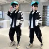 Set di abbigliamento Moda Ragazzi Primavera Autunno Patchwork Manica lunga 4 6 8 10 12 13 14 Anni Adolescenti Bambini Sport 221130