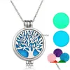 Pendant Necklaces Tree Of Life Aromatherapy Essential Oil Diffuser Necklace Locket Pendant 316L Stainless Steel Jewelry With 24 Chai Dh9Dp