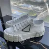 Designer Sneakers Dames Casual schoenen Canvas Sneaker Double Wheel Nylon Gabardine Canvas Platform Solid Color Shoe Trainers