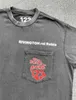 Herr t-shirts rrr-123 t shirt män kvinnor 1 1 bästa kvalitet nödställda förstörelse tvättade bokstäver tryckficka t-shirt toppar tee t221130