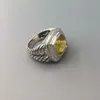 Bagues Vintage en argent Sterling 925 Citrine 11MM pour femmes, bijoux fins, à la mode, cadeaux de noël, cadeaux de fête des mères