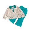 Vêtements Ensembles Fille Automne Vêtements Printemps Automne À Manches Longues Floral Chemise Haut Pantalon 2pcs Bébé Ensemble Enfants s 221130