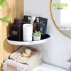Bathroom Shelves ECOCO Storage Shelf Shower Snap Up Corner Shampoo Holder Basket Wall for Shelving Kitchen 221130