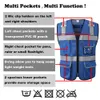 Industrielle reflektierende Sicherheitsweste, Bau-Sicherheitsweste, reflektierende Sicherheitsweste, Arbeitsweste mit mehreren Taschen, Netz-Tanktop für Herren, Ninght Running Protector