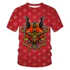 T-shirt da uomo 3D Devil Pattern T-shirt Punk Abbigliamento Abiti retrò Maglietta astratta Top Tees Uomo Estate Divertente Stampa Mens Tee