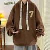 Übergroße Fleece Männer Hoodies Brief Verdicken 2022 Winter Neue Hip Hop Sweatshirts Casual Männlichen Warme Kleidung Pullover