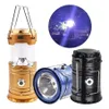 Solar LED Portable Lantern Telescop Torch Outdoor Camping Tent Lamp USB Raddningsbar nödsituationsljus hängande lampa