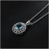 Pendant Necklaces Fashion Jewelry Stainless Steel Chain Necklace Blue Topaz Stone Pendant Choker Drop Delivery Necklaces Pendants Dhive