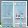 Curtain Summer Anti-mosquito Single-screen Door Lace Embroidery Punch-free Partition Kitchen Bedroom 100x200cm