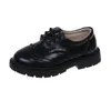 Sneakers Boys School Leather Shoes Children Oxfords British Style Lace up Big Kds Performance Stage Formal Black for Girls 26 36 221130