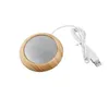 Mats Pads 6 colores USB Taza de grano de madera Calentador Calor Taza de bebida Estera Mantenga la bebida Calentador caliente Café Tazas de té Tazas Coaster para Dhgarden Dhunv