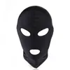 Bondage Mask Spandex Lycra Hood Bdsm SM gra gra erotyczna lateks skórzana fetysz otwarty usta dorosłych