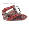 2022 Designer Belt BB Simon Rhinestone Belt Men's Rivet Pin Buckle Gun Color Snake Skin Mönster Handgjorda Hip Hop Personlighet mörk vind