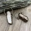 Anhänger Halsketten Böhmen gelötet antikes Kupfer überzogener natürlicher weißer Kristallquarzstab Vintage Boho handgefertigter Steinschmuck MY210829