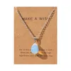 Wish Necklace Crystal Pendant Water Drop 하트 치유 석재 벌크 도매