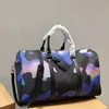 Borsa a tracolla da uomo Designer di zaini di moda Inchiostro blu Acquerello Cuscino Borse in pelle di grano Borse da viaggio a tracolla retrò