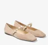 22s Dames loafer schoenen Ballet Ade Flat Zwart Suède Flats met Parelversiering visnet Mesh en Nappaleer luxe merkontwerper