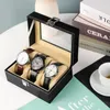 Joyas Puques PU Caja de relojes de cuero Práctico Organizador de almacenamiento de vitrinas con cerradura/cremallera para mujeres suministros de regalos