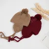 Cappello per bebè con pompon Cappellino per bebè lavorato a maglia invernale con paraorecchie Orecchie calde Berretto per bambini per ragazze Ragazzi Cappelli per neonati Accessori per bebè 1-5 anni