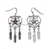 Dangle Chandelier Retro Sliver Color Leaf Tassel Indian Jhumka Pendientes para mujeres Gypsy Tribe Boho Ethnic Heart Shaped Hollow Drop Dhplq