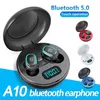 A10 TWS Bluetooth Earphones BT5.0 Wireless In-Ear Bass Sports Stereo HIFI Headphones With LED Digital Display Charger Box & Retail Box