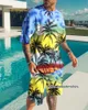 Chándales para hombres Summer Cool Harajuku TshirtsShorts Traje Holiday Beach Man Sets 3D Print Sportwear Ropa masculina Tees Top 2pcs 221201