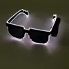Christmas Decorations EL Wire 8 Bit Glasses LED Flashing Glasses Glowing Party Supplies Luminous Glasses Bright Light Festival Party Glow Sunglasses 221201