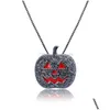 Pendant Necklaces Halloween Mask Pendant Necklace Men Bling Cubic Zirconia Hiphop Jewelry Ice Out Gold Necklaces Drop Delivery Pendan Dhkdk