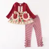 Clothing Sets Girlymax Fall Winter Thanksgiving Baby Girls Children Turkey Floral Cotton Outfit Boutique Jeans Velvet Pants Set Kids 221130