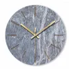 Wall Clocks Round Clock Simple Decorative Nordic Modern Marble For Living Room Kitchen Office Bedroom