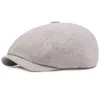 Bérets HT3159 printemps été coton lin casquette chapeau hommes femmes Sboy Ivy plat artiste peintre béret réglable