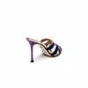 Alevi Mlano CYNDI women shoe 2022 10.5cm Mule with crossed velvet straps contrast trim and chromed heel